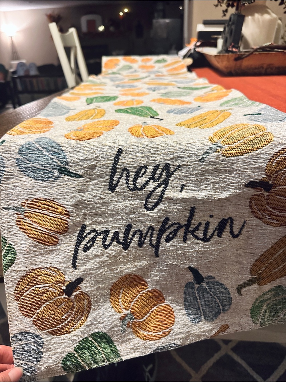 Hey Pumpkin Fall Autumn Table Runner